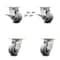 Service Caster 4 Inch Kingpinless Thermoplastic Rubber Wheel Caster Swivel Locks 2 Brakes, 4PK SCC-KP30S420-TPRRF-SLB-BSL-2-BSL-2 - alternate 1